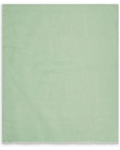 Emporio Armani Viscose And Modal Blend Stole With Jacquard Lettering - Green
