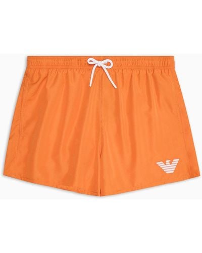 Emporio Armani Bañador Tipo Pantalón Corto Con Cordón Essential - Naranja