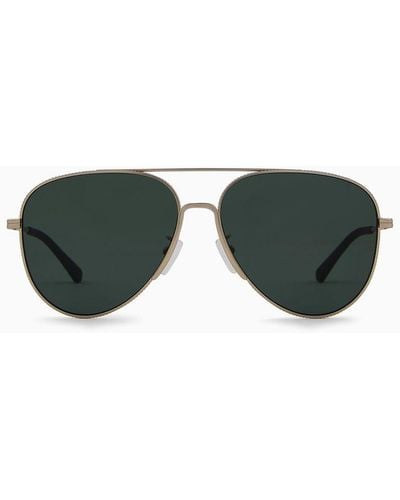 Emporio Armani Sonnenbrille Mit Pilotenfassung Asian Fit - Grün