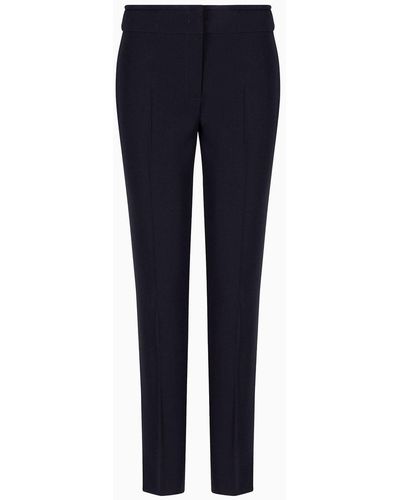 Emporio Armani Technical Cady Flared 7/8 Trousers - Blue