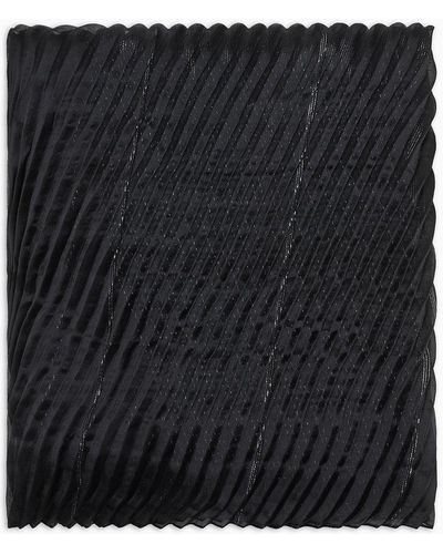 Emporio Armani Gradient, Lurex Patterned Pleated Stole - Black