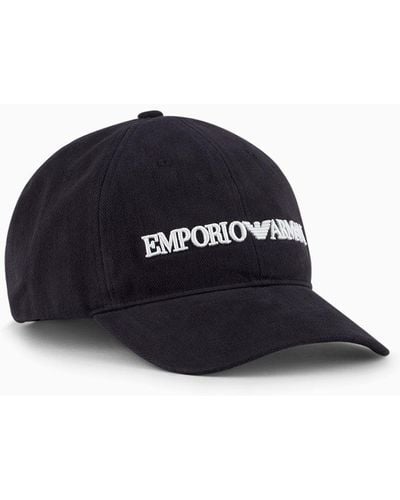 Emporio Armani Baseball Cap With Embossed Embroidery - Blue