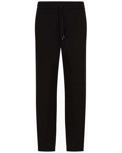 Emporio Armani Jersey Drawstring Sweatpants - Black