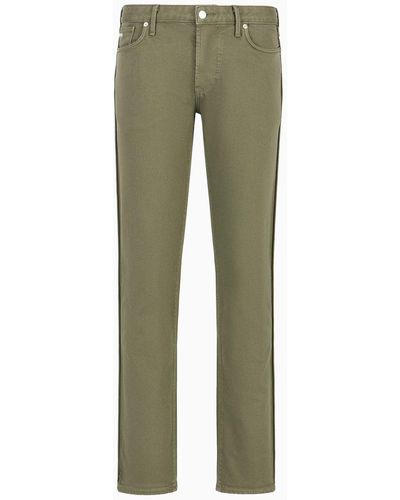 Emporio Armani Jeans J06 Slim Fit In Denim Bull Soft Dyed - Verde