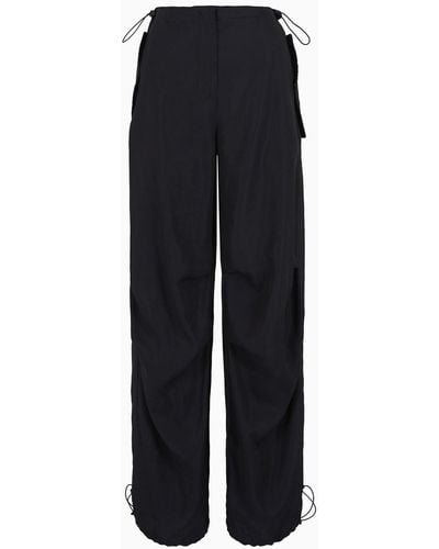 Emporio Armani Sustainability Values Capsule Collection Recycled Modal Drawstring Pants - Blue