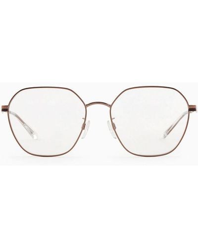 Emporio Armani Round Glasses Asian Fit - Natural