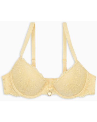 Emporio Armani Asv Eternal Lace Recycled Lace Push-up Bra - White