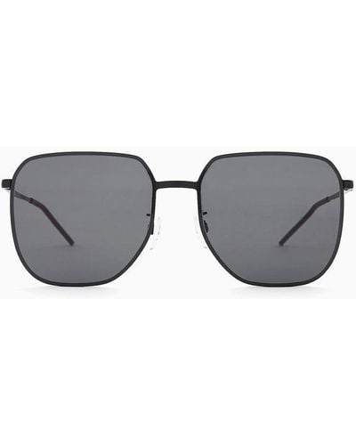 Emporio Armani Unisex Square Sunglasses - Grey