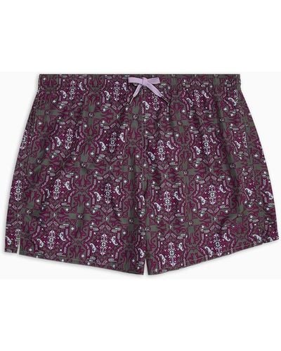 Emporio Armani Asv Recycled-fabric All-over Print Swim Shorts - Purple