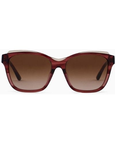 Emporio Armani Pillow Sunglasses Asian Fit - Brown