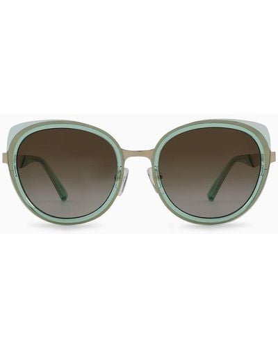 Emporio Armani Runde Sonnenbrille - Grün