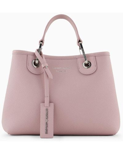 Emporio Armani Small Myea Shopper Bag With Deer Print - Pink