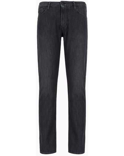 Emporio Armani Jeans J06 Slim Fit In Denim 8 Oz Washed Effetto Used - Bianco