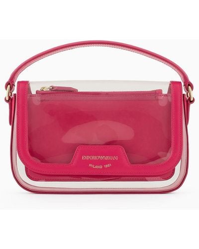 Emporio Armani Pvc Mini Bag With Chain Shoulder Strap - Pink