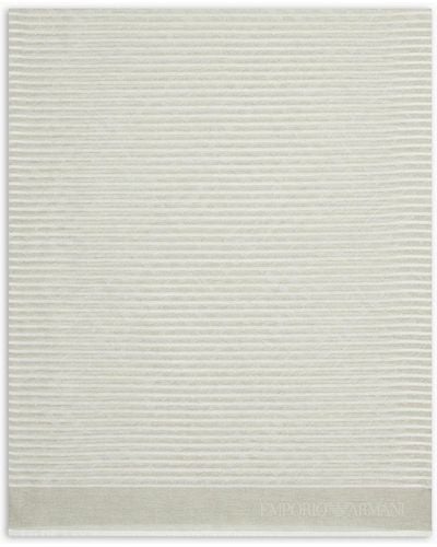 Emporio Armani Stole In Striped, Brushed Fabric - White