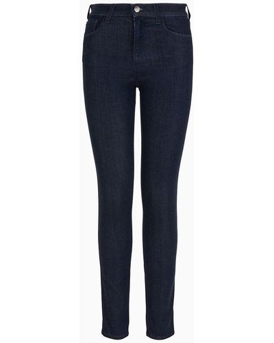 Emporio Armani J20 High-waisted, Super Skinny-leg Lyocell Denim Jeans - Blue