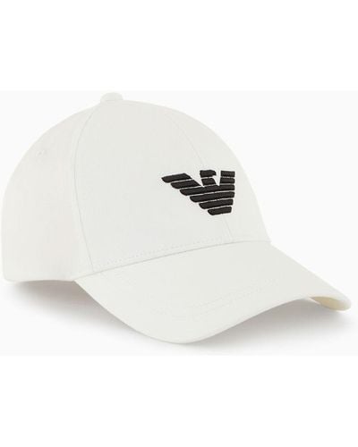 Emporio Armani Beachwear Baseballcap Mi Adler-stickerei In Relief-optik - Weiß