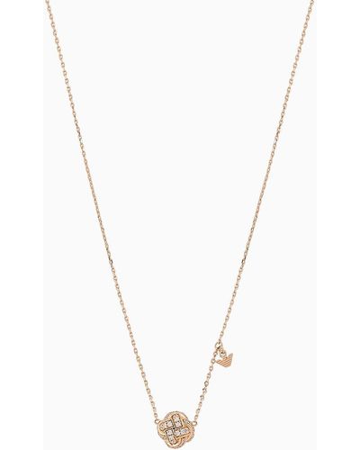Emporio Armani Rose Gold Sterling Silver Chain Necklace - White