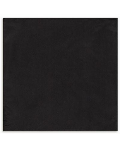 Emporio Armani Pure Silk Pocket Square With Jacquard Micro-motif - Black
