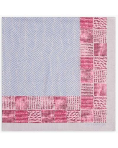 Emporio Armani Tuch Aus Modal Mit Rahmen-print - Pink