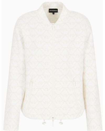 Emporio Armani Double Jersey Blouson With Waterproof Zip - White