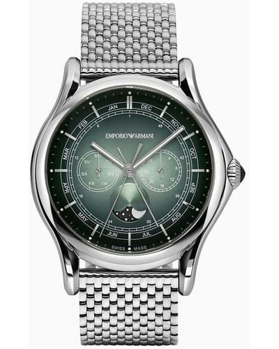 Emporio Armani Reloj Swiss Made De Cuarzo Multifunción En Acero Inoxidable - Metálico
