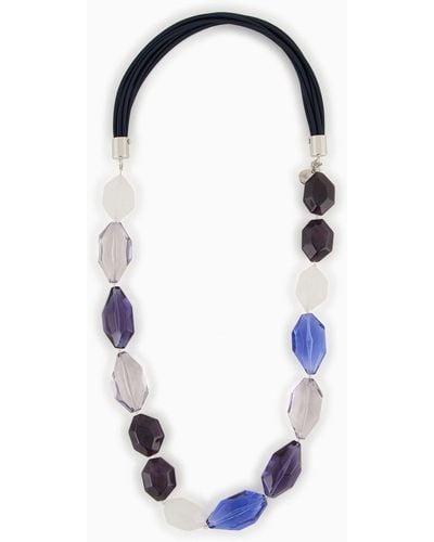Emporio Armani Halskette Mit Geometrischen Steinen - Blau