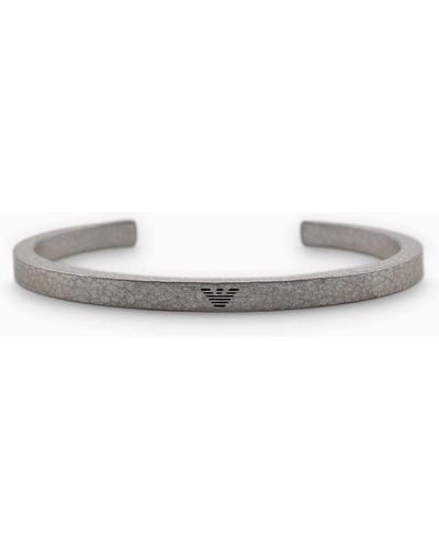 Emporio Armani Stainless Steel Cuff Bracelet - Metallic