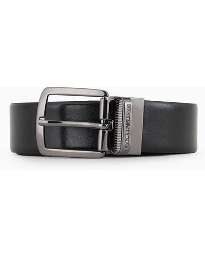 Emporio Armani Reversible Leather Belt - White