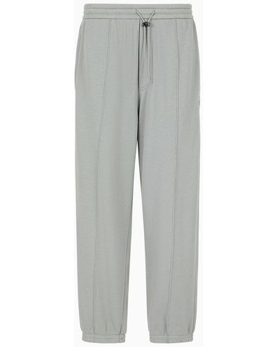 Emporio Armani Soft-touch Jersey Joggers With Ribbing - Grey