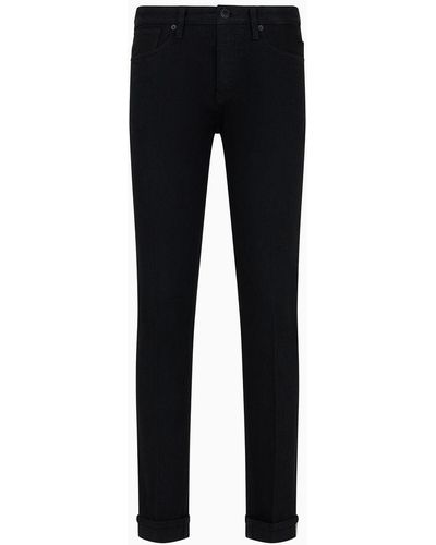 Emporio Armani J75 Slim-fit Denim Jeans With All-over Ramadan Capsule Collection Rhinestones - Black