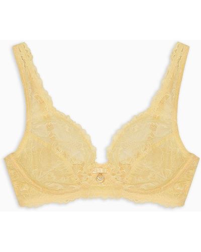 Emporio Armani Asv Eternal Lace Recycled Lace Bralette - Natural