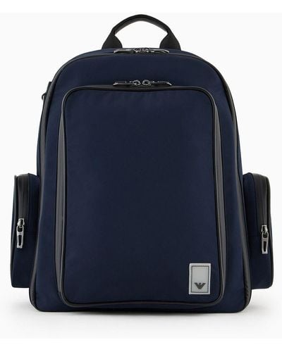 Emporio Armani Travel Essentials Nylon Backpack - Blue
