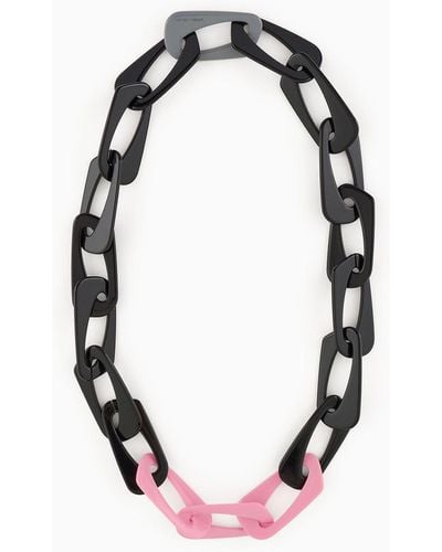 Emporio Armani Square Chain Necklace - Black
