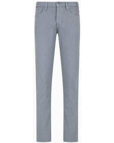 Emporio Armani J75 Slim-fit Jeans In Garment-dyed Comfort Denim - Blue