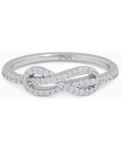 Emporio Armani Sterling Silver Centre Focal Ring - White