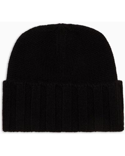 Emporio Armani Gorro De Cachemir Acanalado - Negro