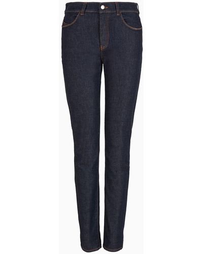 Emporio Armani Jeans J18 High Waist Skinny Leg Aus Mercerisiertem Komfort-denim - Blau