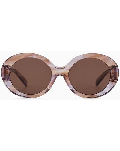 Emporio Armani Sonnenbrille Mit Ovaler Form - Braun