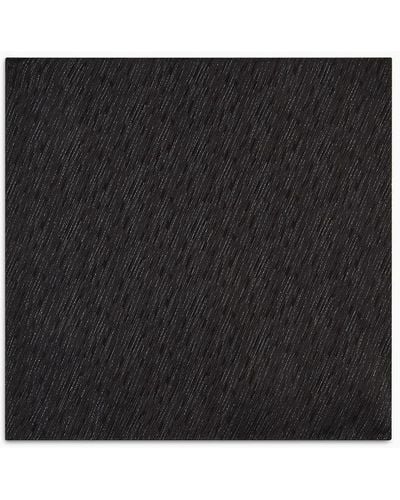 Emporio Armani Silk Blend Pocket Square With Jacquard Motif - Black