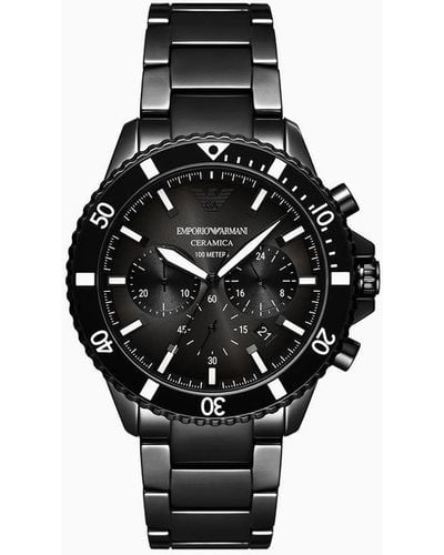 Emporio Armani Chronograph Black Ceramic Watch