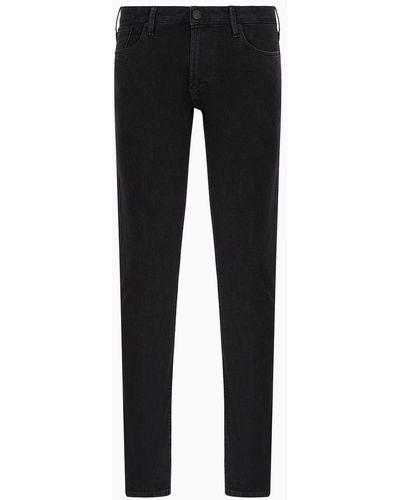 Emporio Armani J06 Slim-fit Comfort-denim Twill Jeans - Black