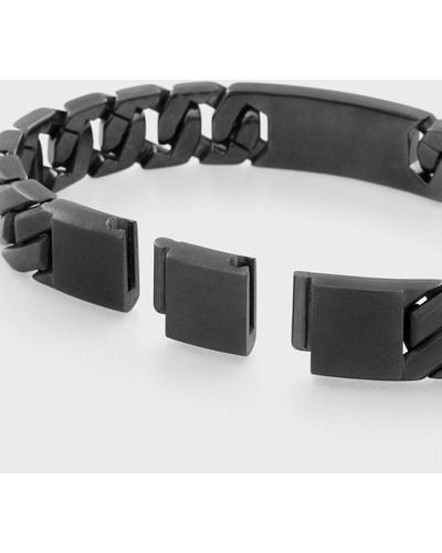 Emporio Armani Bracelets, 100% Stainless Steel, Anthracite, Size: Onesize - Grey