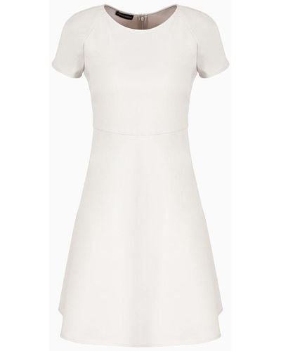 Emporio Armani Flared Cotton Dress With Full Skirt - Gray