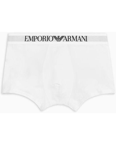 Emporio Armani Basic Boxer Briefs With Logo Waistband - White
