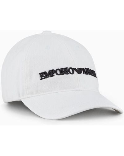 Emporio Armani Baseball Cap With Embossed Embroidery - White