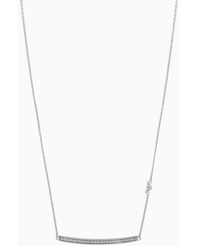 Emporio Armani Collier Avec Pendentif Plaque D'identité En Argent Sterling - Blanc