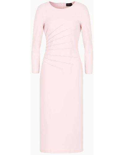 Emporio Armani Milano-stitch Fabric Midi Tube Dress - Pink