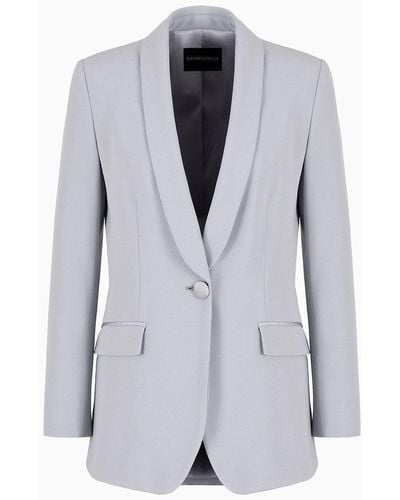 Emporio Armani Envers-satin Shawl-collar Jacket - Grey