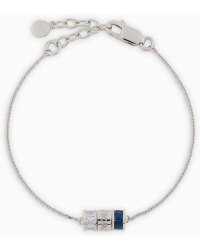 Emporio Armani Bracelet Avec Composants En Argent Sterling - Blanc